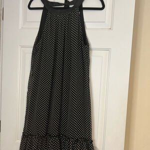 Jonathan Martin Black and White Polka Dot Dress Sleeveless Knee length